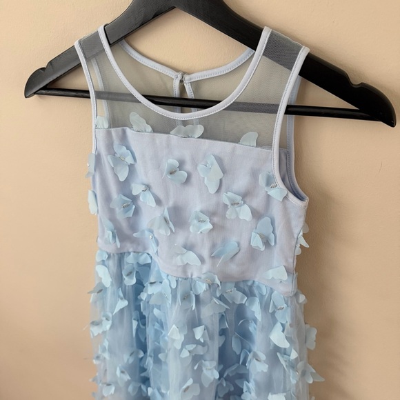 Children’s Place Girls 3D Butterfly Mesh Fit And Flare Dress - Blue 🦋 Size 6X-7 - Picture 5 of 13